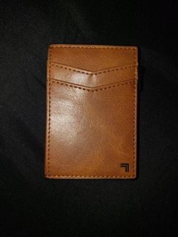Real leather wallet , magnetic , scammer protection,  spring loaded credit/debit cards