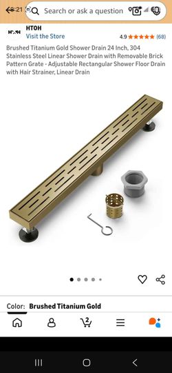 24 inch linear gold shower drain