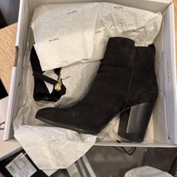 Aldo Black Boot Suede Size 9 In Women