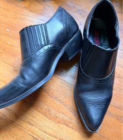 Vintage Dingo Black Leather Western Ankle Boots