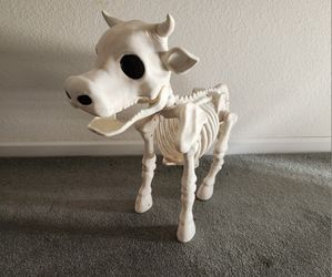 Red Shed Cow Skeleton Halloween Decoration