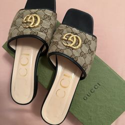 Gucci Matelasse Canvas Slide Sandal
