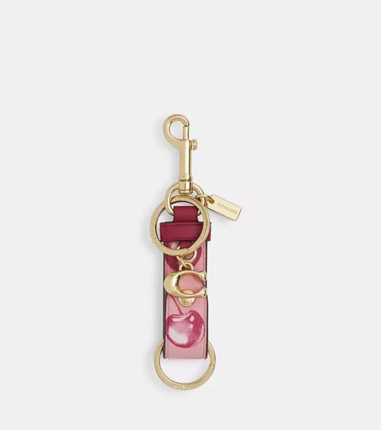 Coach Trigger Snap Bag charm Pink Cherry Print