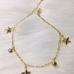 Anklet Star gold plated