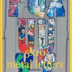 NEW lot of 7 metal letters! Collectible super hero hobby lobby 5x10