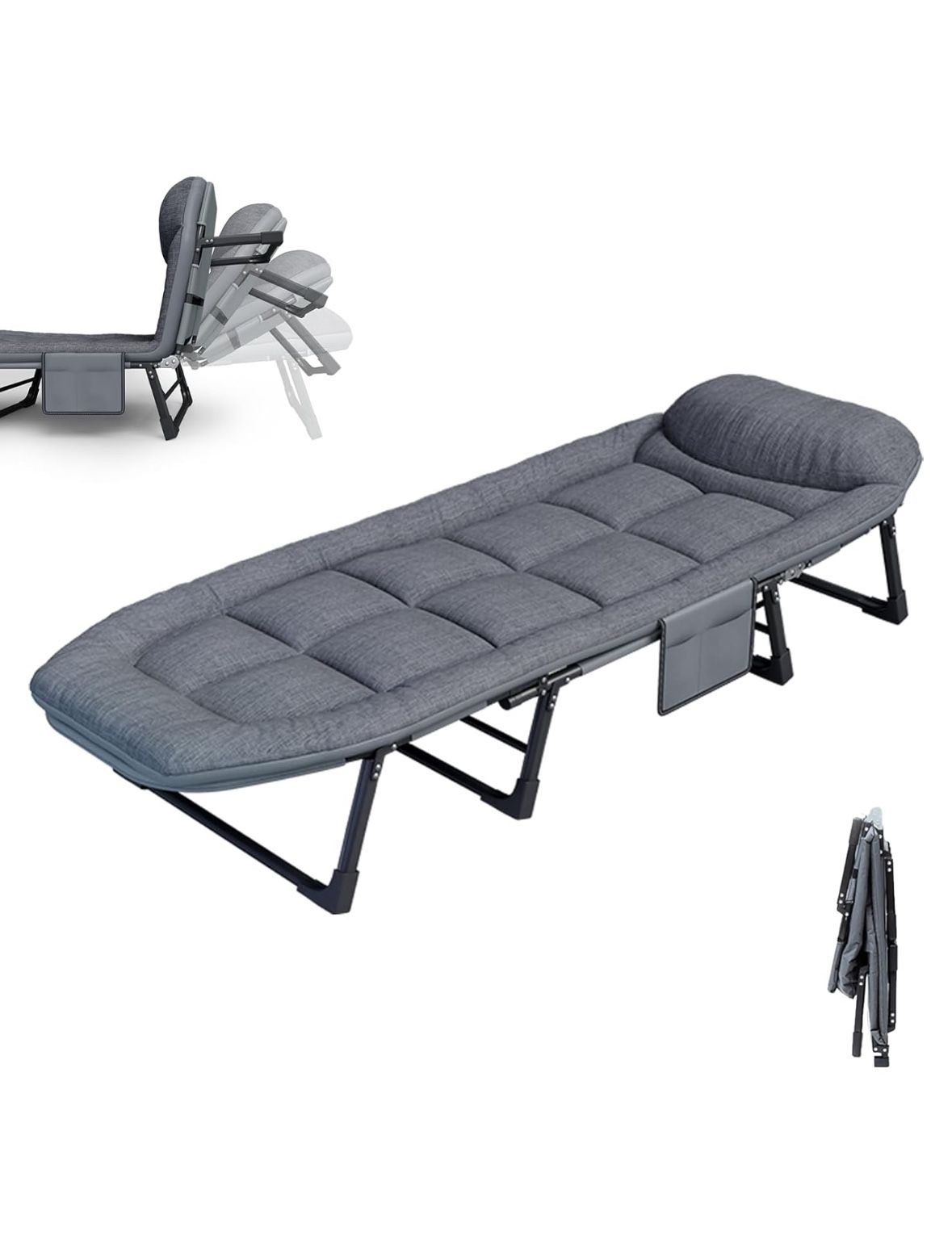 Niceway XXL Gray Camping Cot 60" 180cm