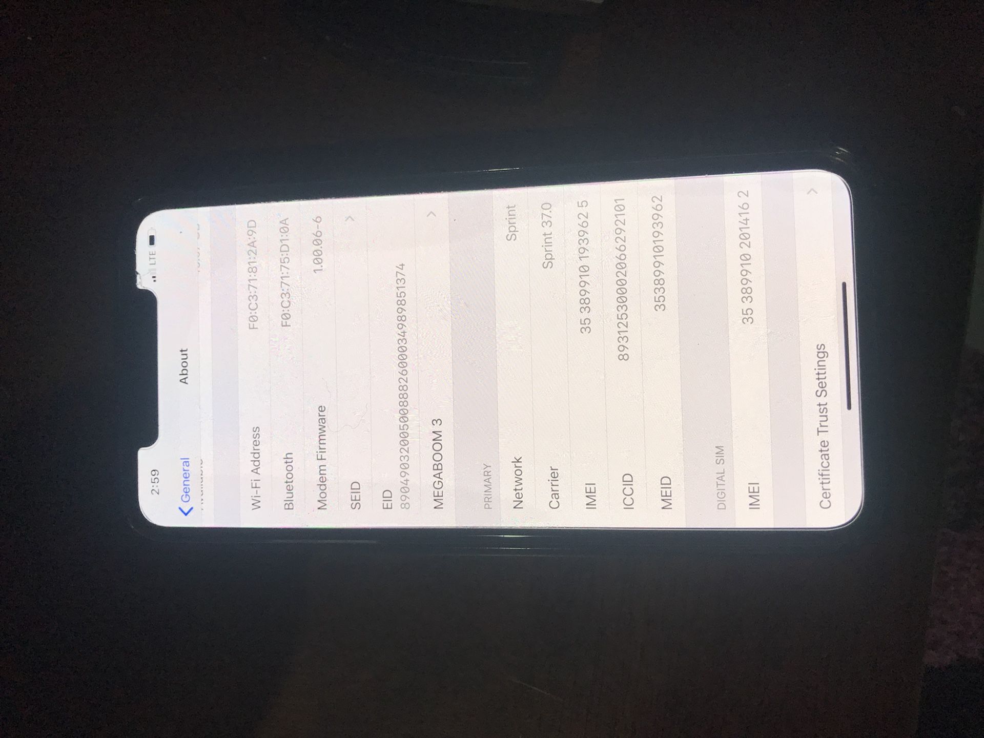 Iphone 11 Pro max Sprint Locked