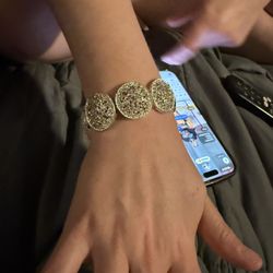 silver-toned Circular statement bracelet