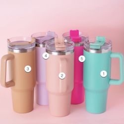 40 Oz Tumblers With Lid And Straw -NEW IN BOX