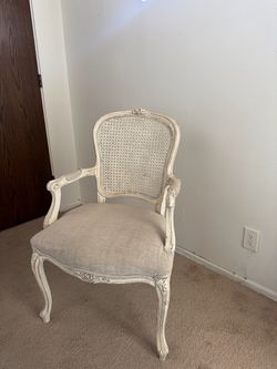 Cane shabby chic chair