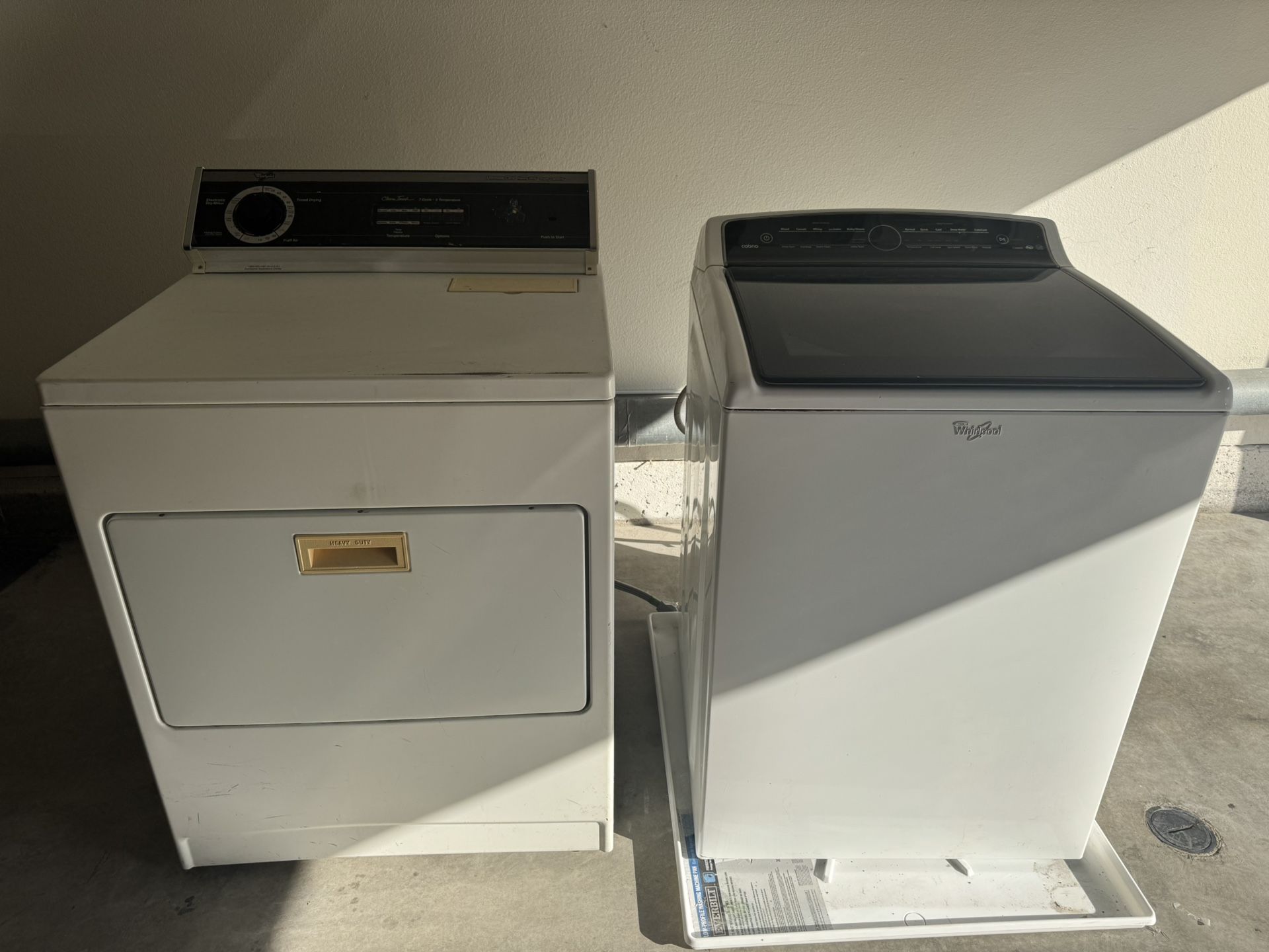 Whirlpool Washer ($250) and dryer ($50)