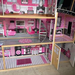 Barbie Doll House And Accessories