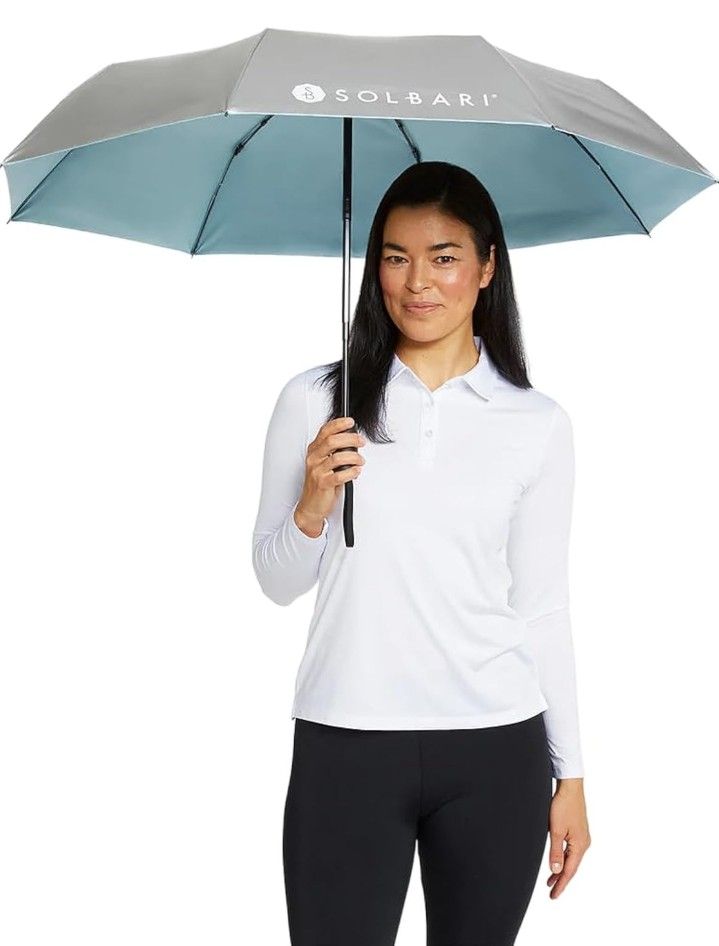 Solbari Compact Sun Protective Umbrella UPF 50+ UV Protection, Ultra-Light & Travel-Friendly, Reflective Sun Protection for Beach, Picnics, & Outdoor