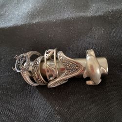 Five Sterling Silver Rings 925