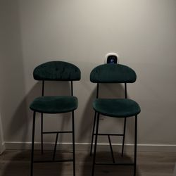 Green Velvet Barstools