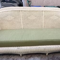 Large Vintage Rattan Sofa 