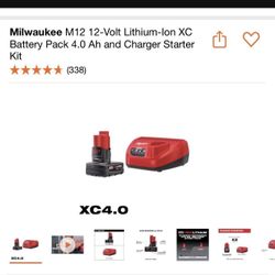 Milwuakee M12  4.0 Battery And Charger 