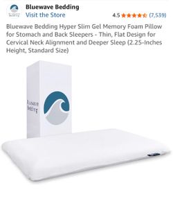 Bluewave Bedding Hyper Slim Gel Memory Foam Pillow
