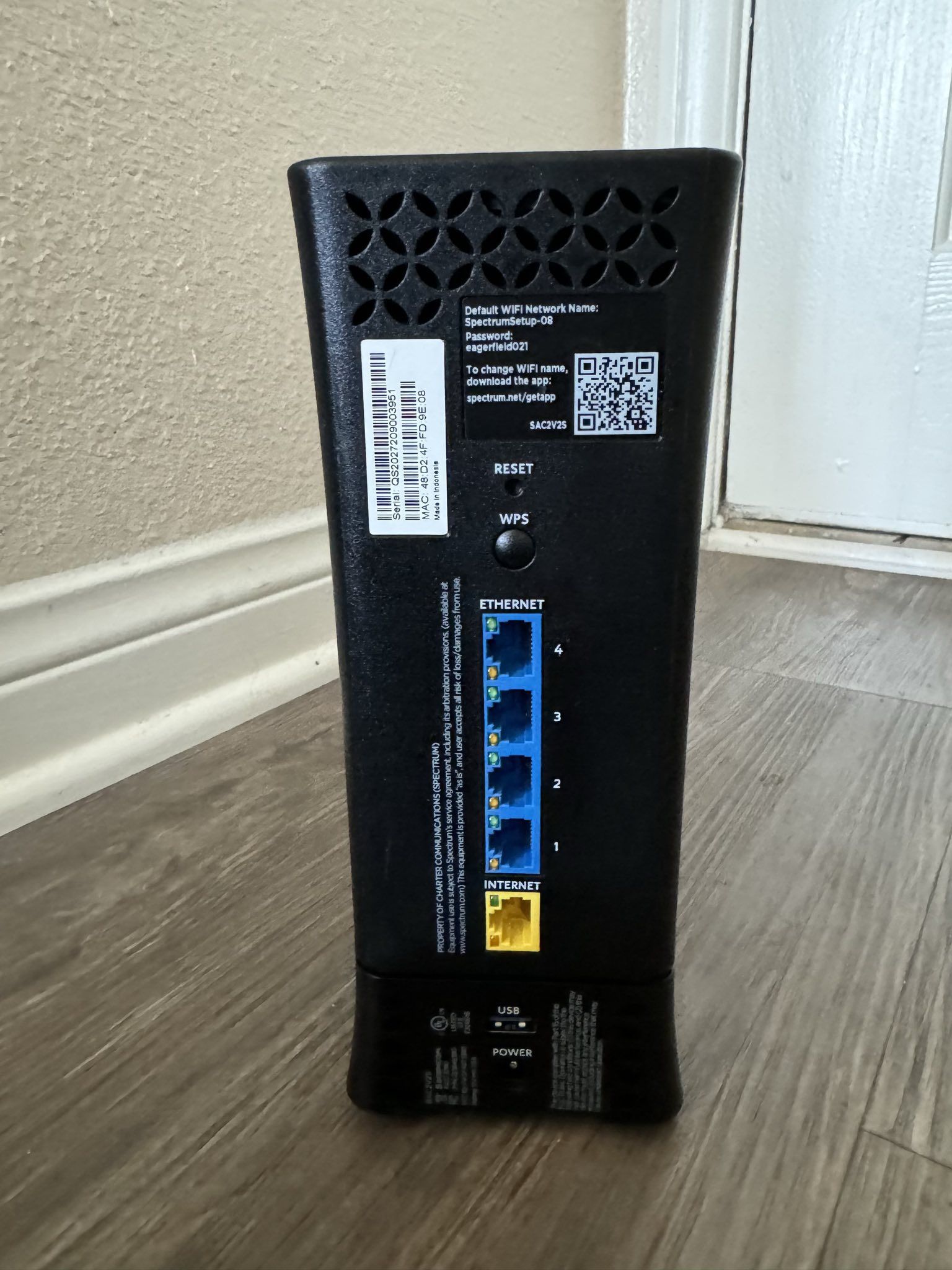 Spectrum Modem with Ethernet Ports