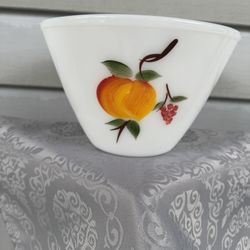 FIRE KING: Milk Glass Splash Proof Bowl, Fruit, VINTAGE, 1940’s-50’s