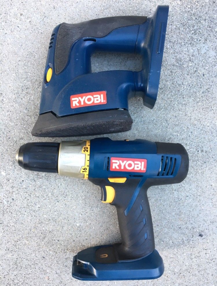 RYOBI DRILL AND RYOBI SANDER
