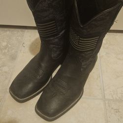 Ariat Black Camo Patriot Western Boots, Size 10 (NEW, WORN ONLY TWICE)