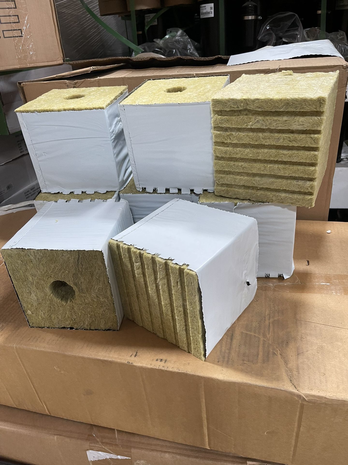 6x6x6 Hydroponics Seed Starting Block Growth Cube Rockwool 48pk