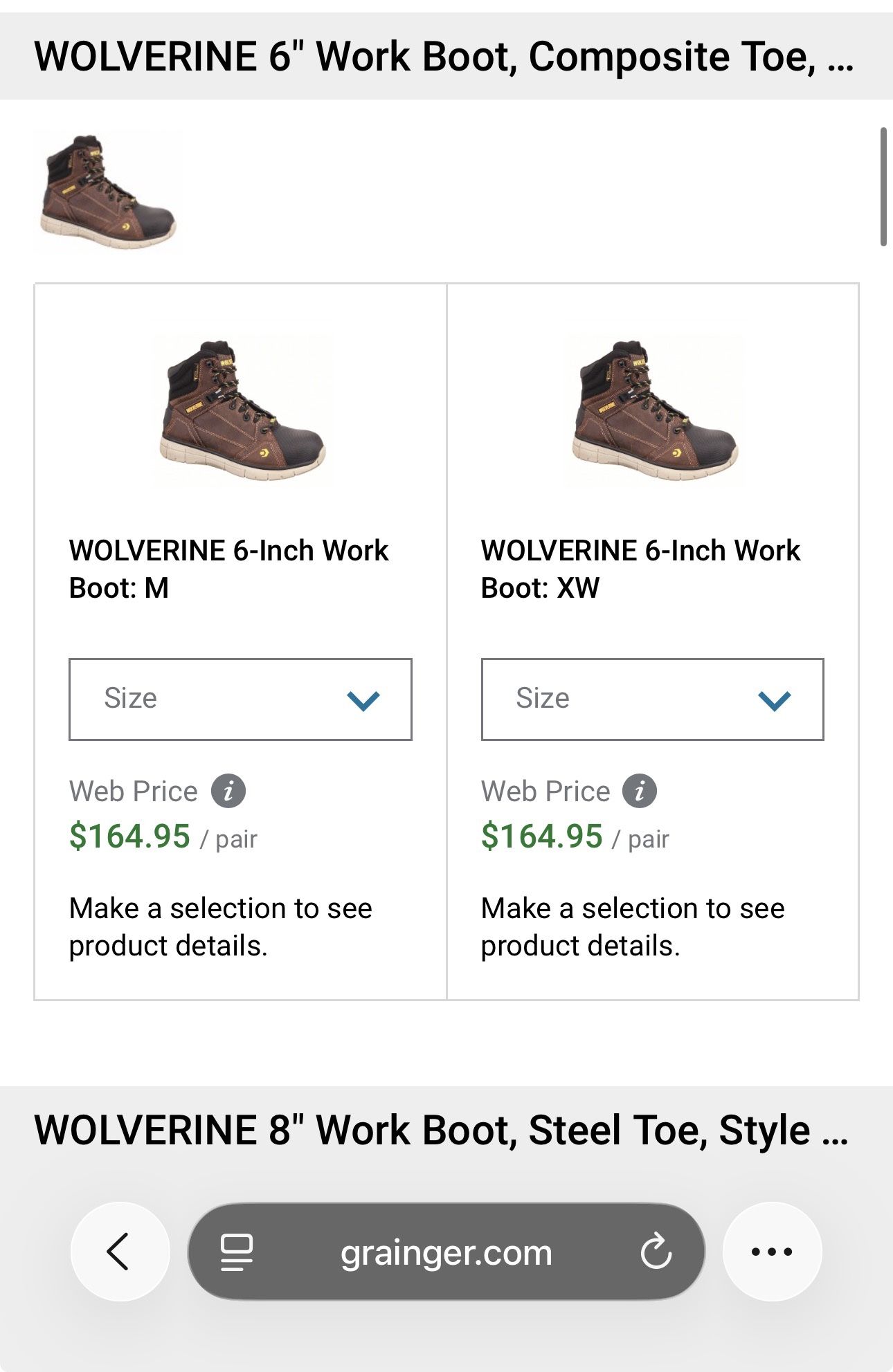 WOLVERINE WORK BOOTS