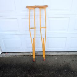 Pair Of Wood Crutches