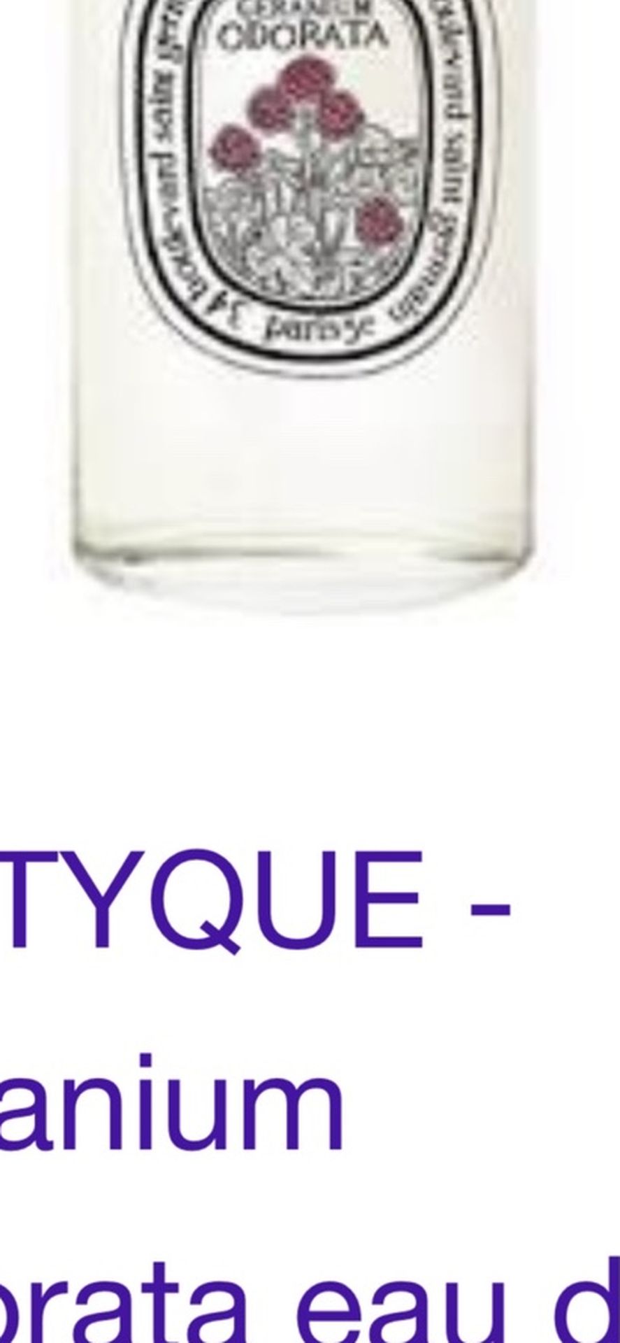 Diptyque Geranium Odorata perfume 100 Ml