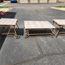 Marble Coffee Table & 2 Side/end Tables