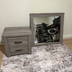 2-Drawer Nightstand & Matching Mirror