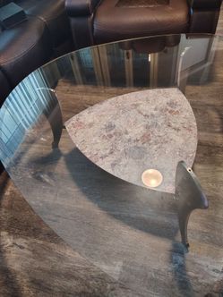 Glass coffee table
