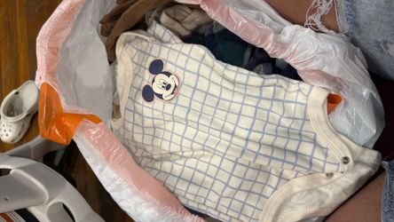 Bag of baby boy clothes