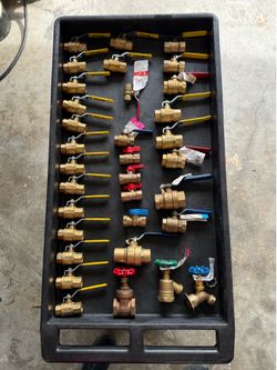 Group of Assorted Brass Gas & Water Valves - All New