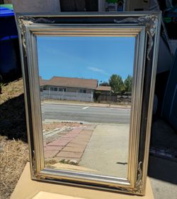 Ornate Silver Wall Mirror
