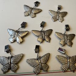8 Metal Butterflies On Clips—$25