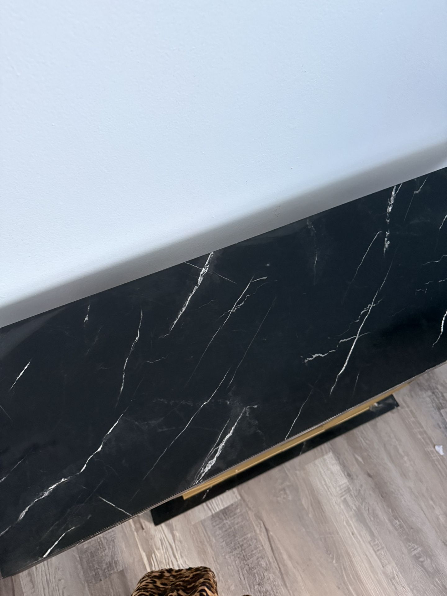 modern dining room table black and gold