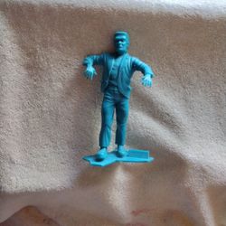Vintage Louis Marx 1963 Frankenstein Monster Figure Toy Aqua 5.5"
