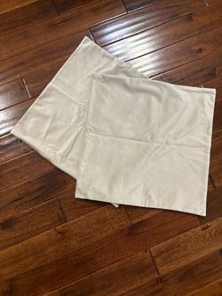 Set of 2 Light Gray Velvet Throw Pillow Covers