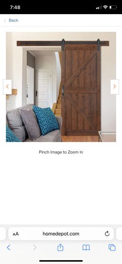 Rustic Brown Barn Door W/ Hardware - NEW