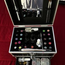 Costravio Jet Black Nail Tech Box / Makeup Supply Box 