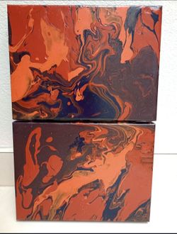 Acrylic Abstract Artwork on Canvas Frames 16" x 8" *30.00 Firm* Home Decor Art