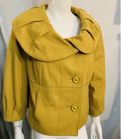 Mossimo Yellow XL Wool Blend Pea Coat