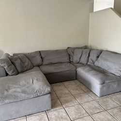 Grey Couch - Modern Feather Filled