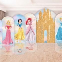 Princesses Party Backdrops, Sublimados En Tela