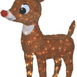brand new in box ProductWorks Lighted Rudolph Outdoor Decor, 26-Inch Lawn Ornament