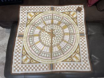 Burberry Clock Print Silk Square Scarf – New With Tag