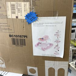 6-in-1 Baby Walker, Foldable Baby Walker with Wheels, Adjustable Height, Music, Lights, Bouncer & Rocker Mode, Baby Walkers for Boys Girls 6-14 Months