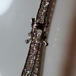 Sterling Silver 925 Hfe Cz Diamond Tennis Bracelet